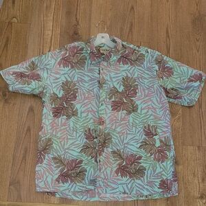 Cooke Street Honolulu Tropical Leaf Print Men's Shirt SZ 2XL